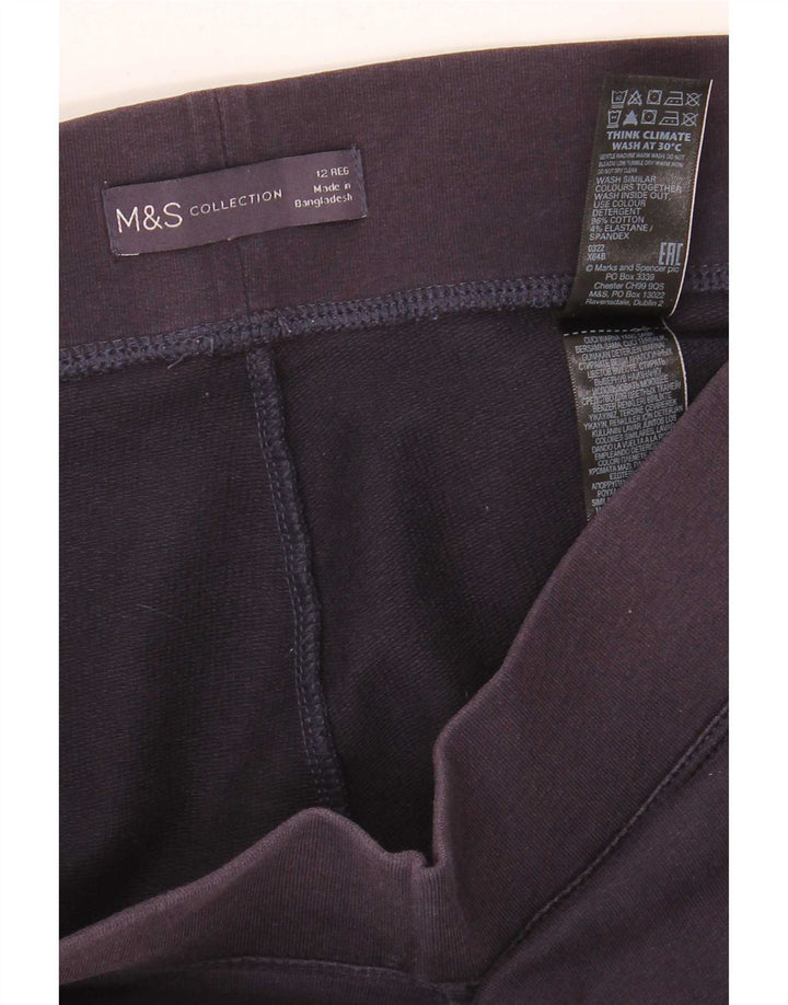 Marks & Spencer Dame Leggings UK 12 Medium Navy Blue Bomuld
