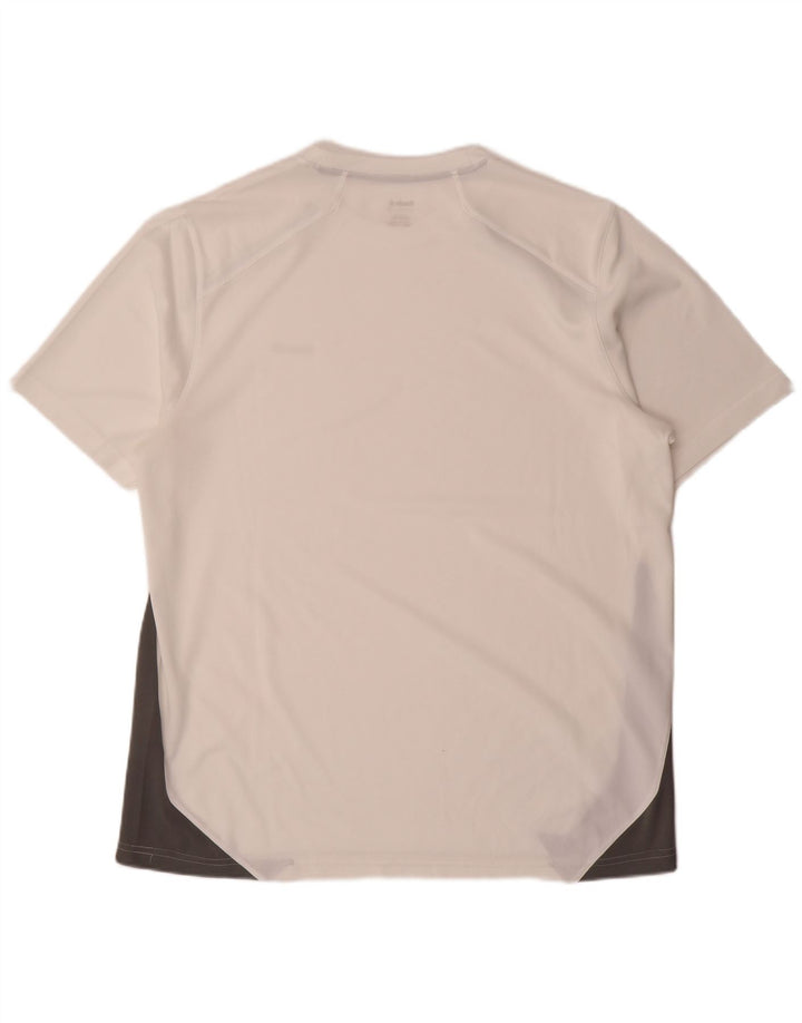 Reebok Herre T-Shirt Top Stor Hvid Colourblock Polyester