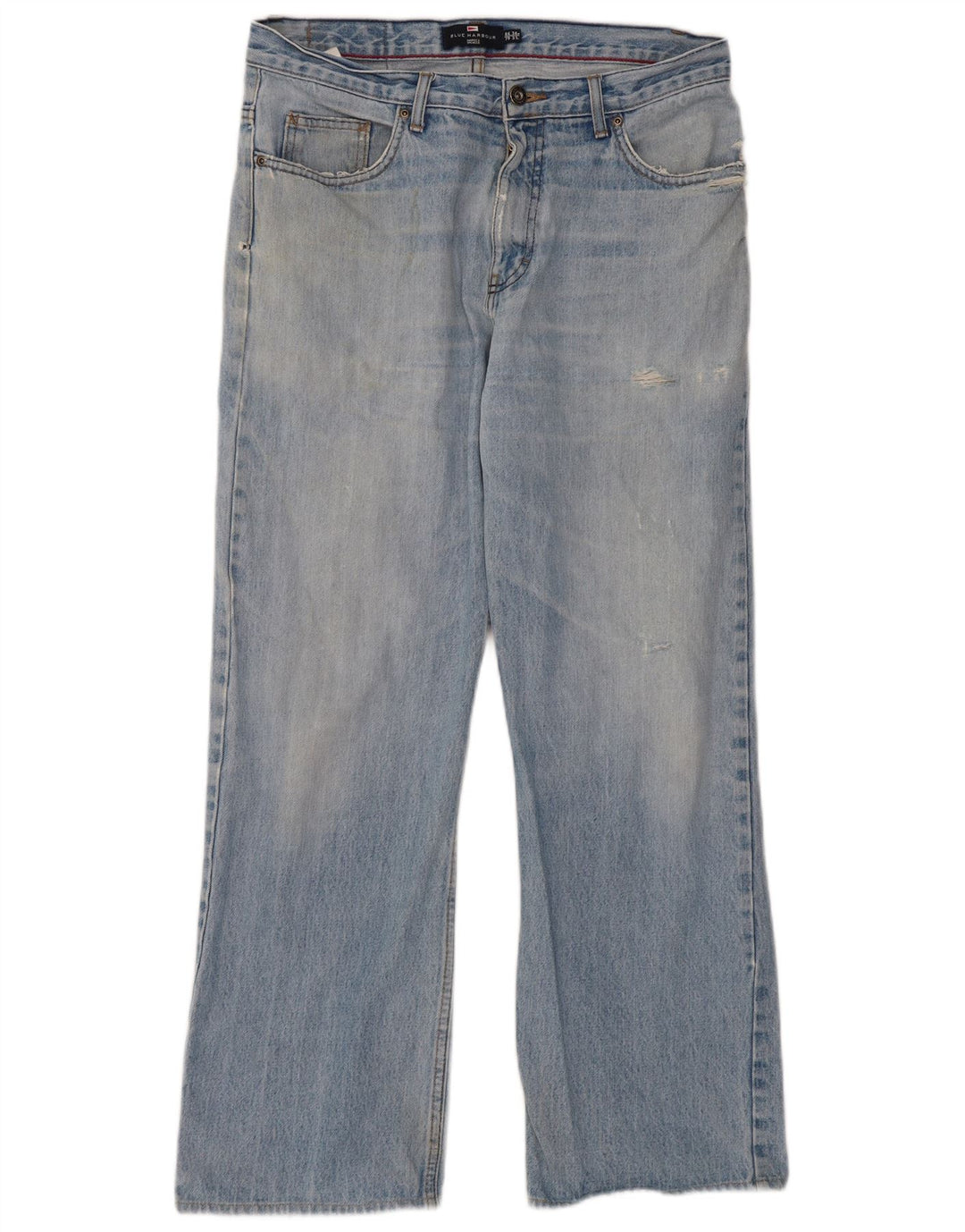 Marks & Spencer Herre Blue Harbor Bootcut Jeans W34 L31 Blue Cotton