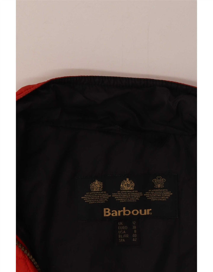 Barbour Quiltet jakke til kvinder UK 12 Medium Rød Polyamid