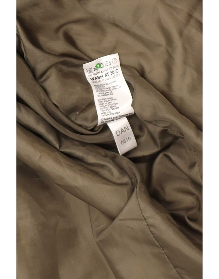 Marks & Spencer Quiltet jakke til kvinder UK 16 Stor grøn polyester