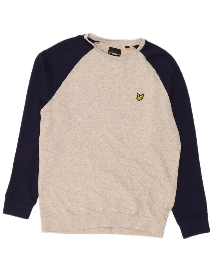 Lyle & Scott Herre sweatshirt Jumper Medium Grå Colourblock Bomuld