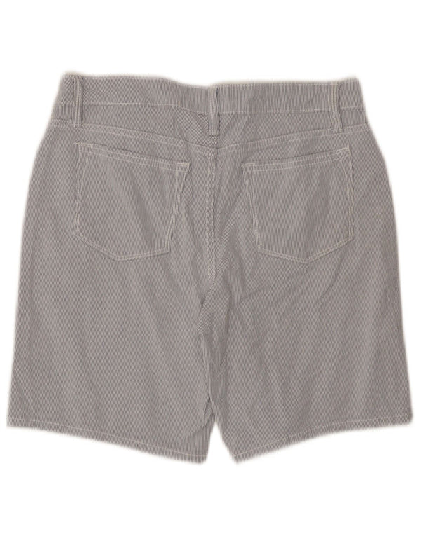 Lee Womens Riders Mid Rise Casual Shorts W28 Medium Blue Pinstripe