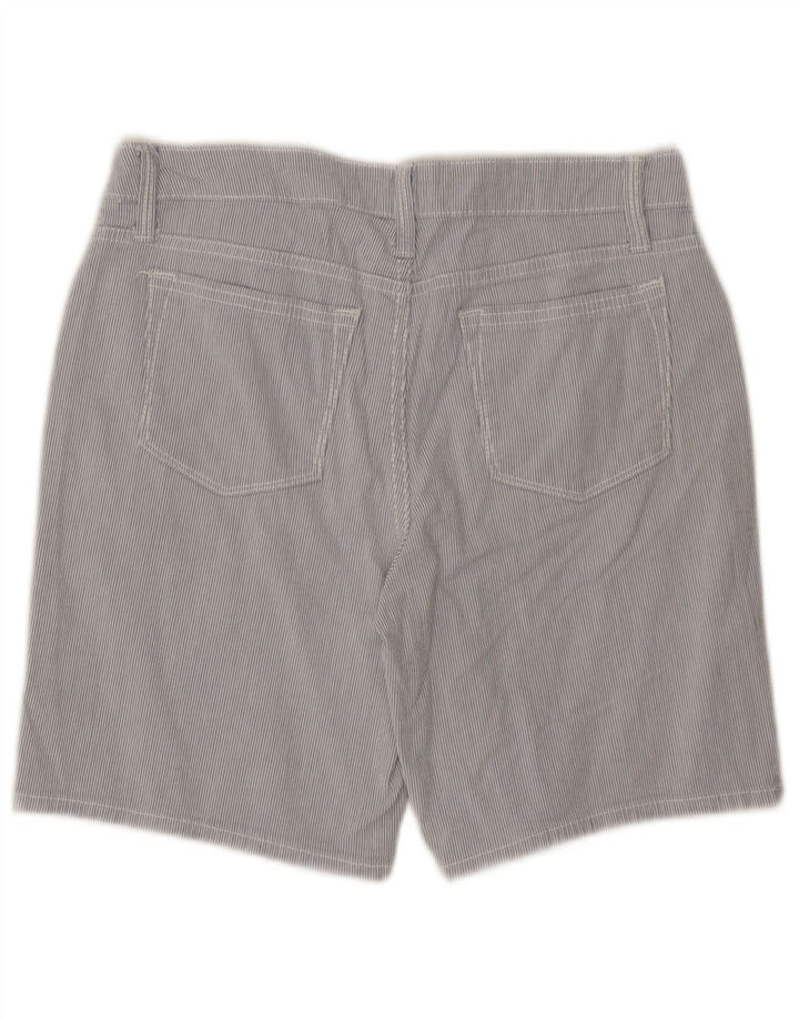 Lee Womens Riders Mid Rise Casual Shorts W28 Medium Blue Pinstripe