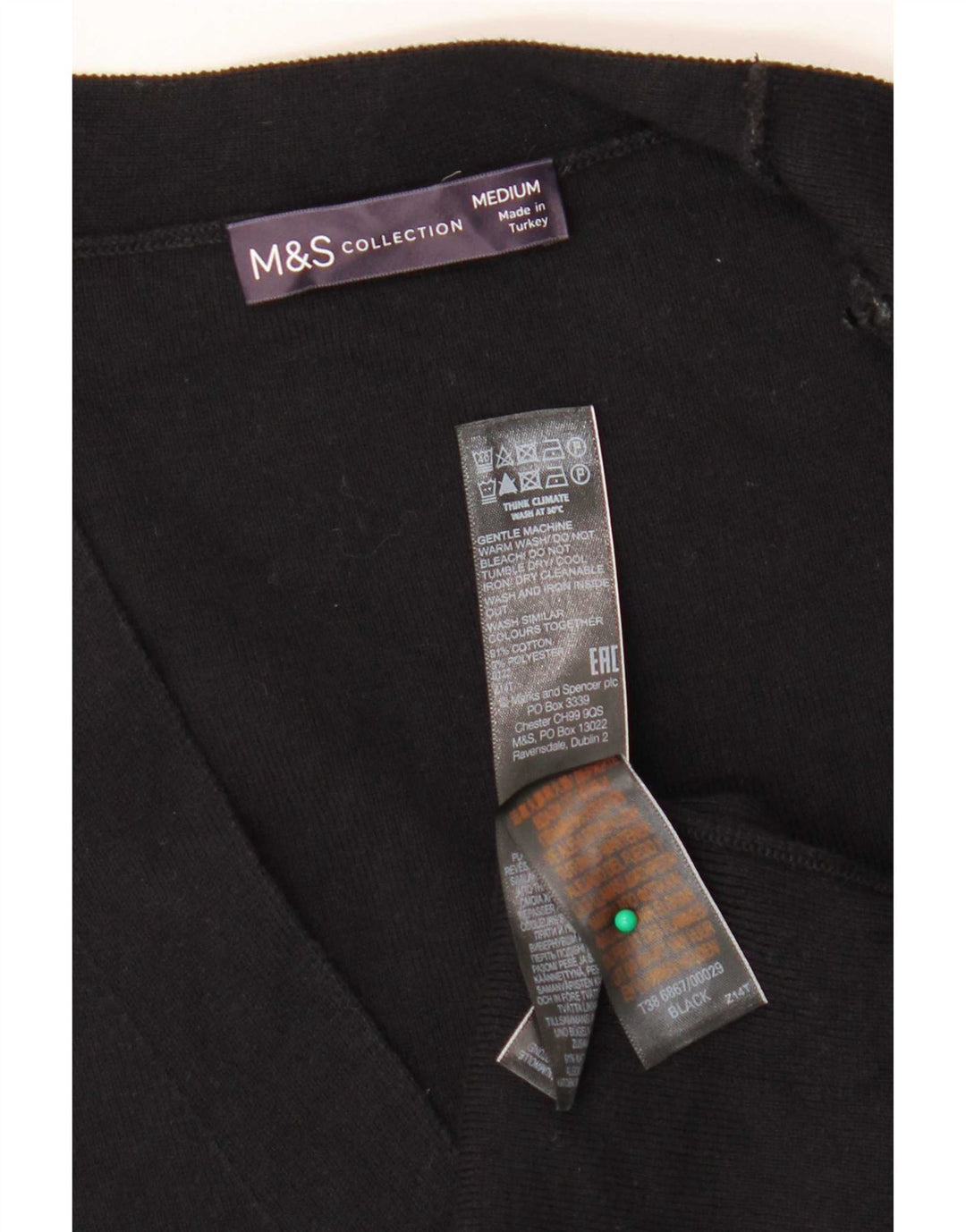 Marks & Spencer ærmeløs cardigantrøje til kvinder UK 14 Medium Sort