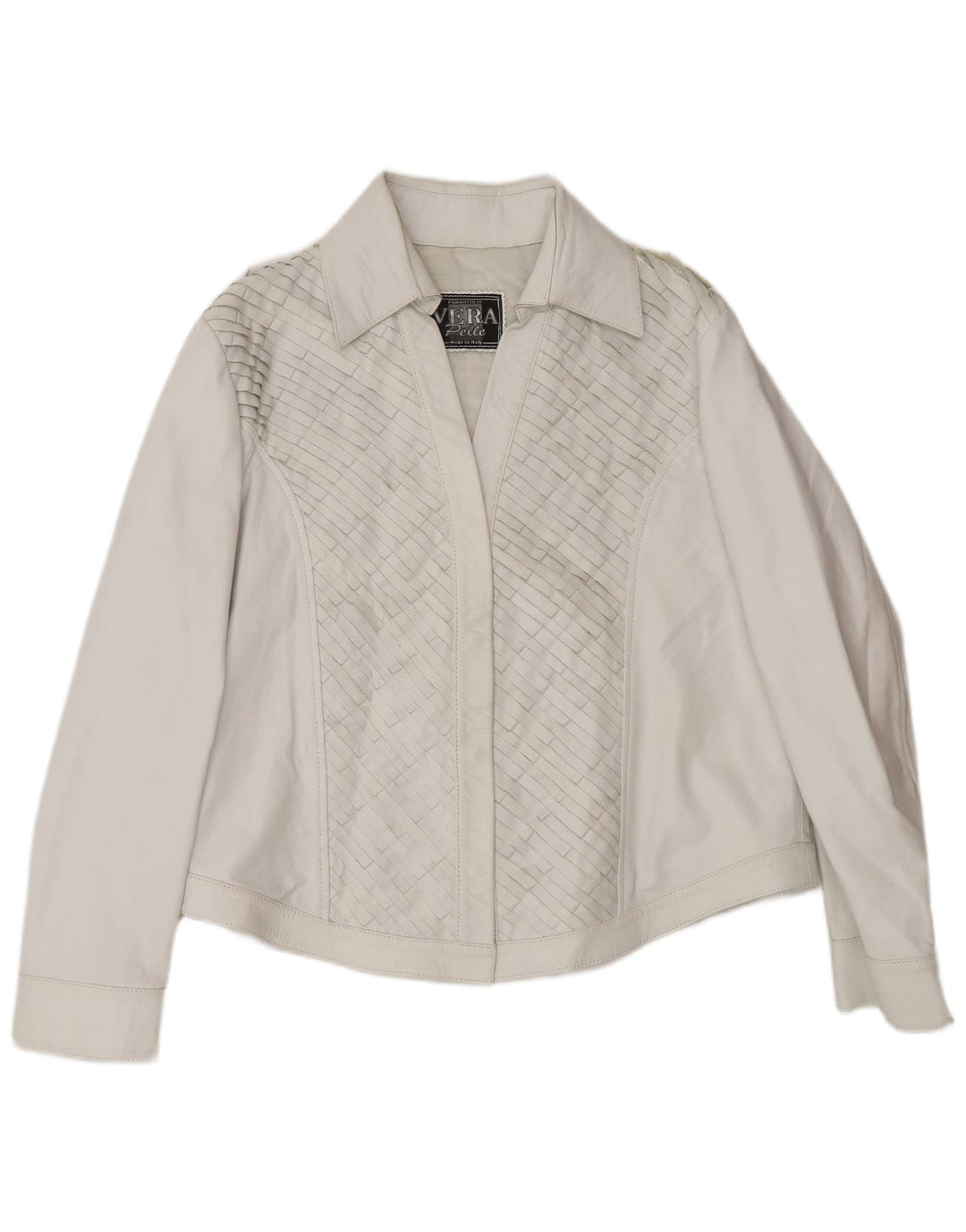 Vintage dame bomber læderjakke UK 16 Stort gråt læder