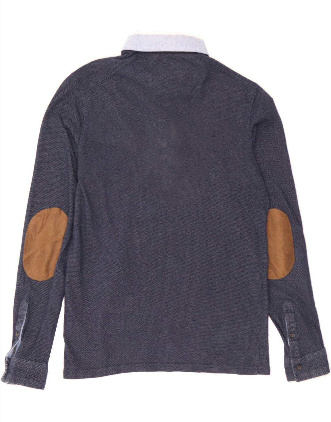 JULES Mens Long Sleeve Polo Shirt Medium Navy Blue Cotton Vintage Jules and Second-Hand Jules from Messina Hembry 