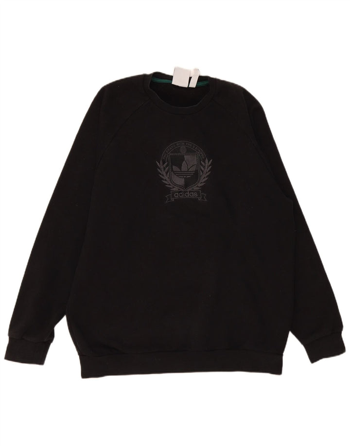 Adidas grafisk sweatshirt til mænd, stor sort bomuld