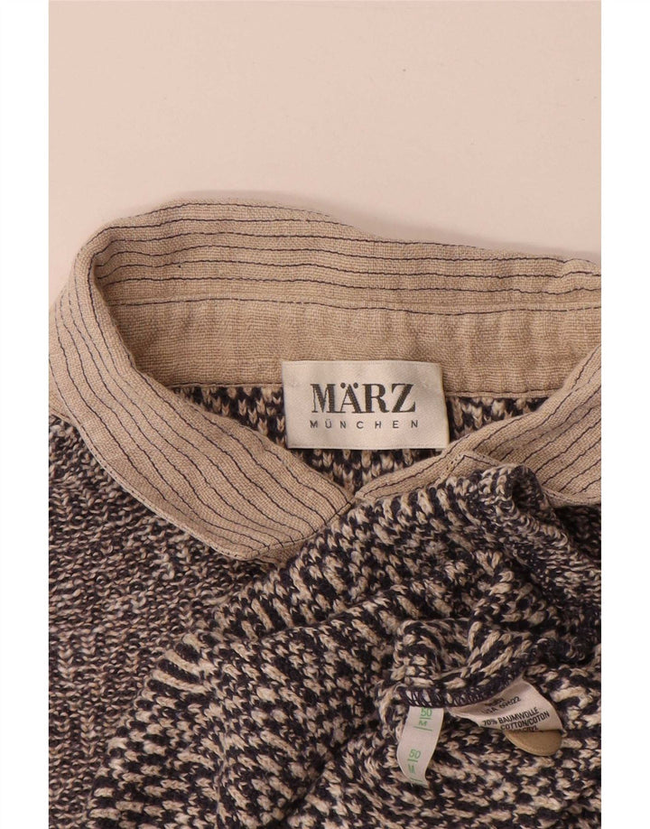 Marz Herre Polo Neck Jumper Sweater IT 50 Medium Grey Flecked Bomuld