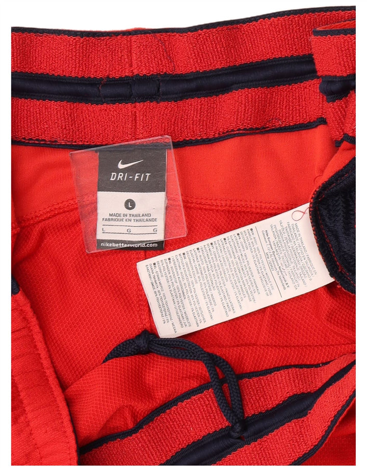 Nike Herre Dri Fit Sportshorts Store Røde Colourblock Polyester