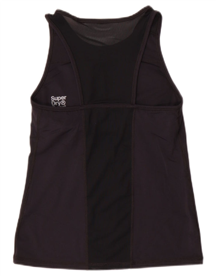 Superdry Womens Grafisk Vest Top UK 10 Small Black Nylon