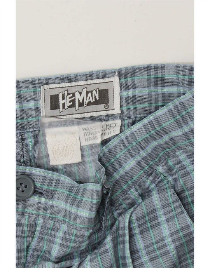 Vintage Herre-Pegged Chino-bukser W29 L31 blå ternet polyester