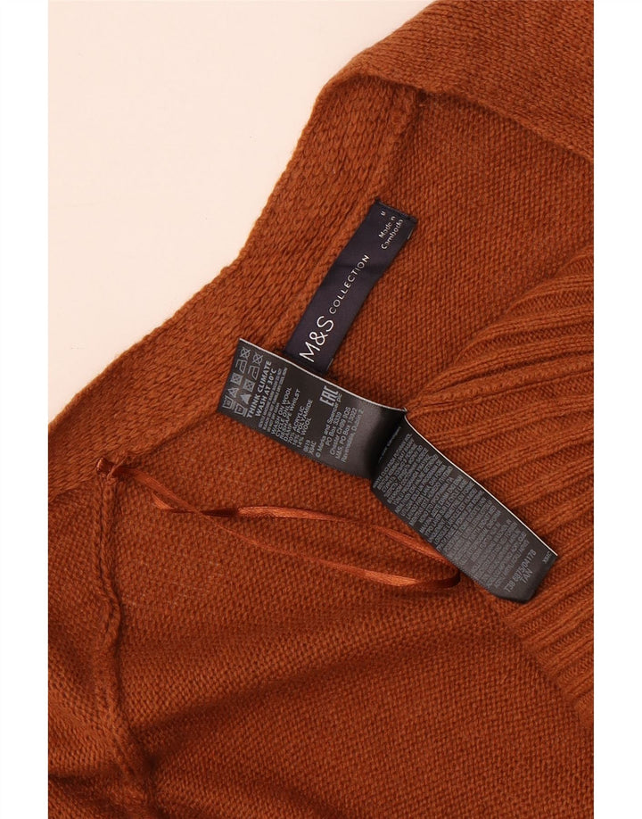 Marks & Spencer Dame Longline Open Cardigan Sweater UK 14 Medium Brown