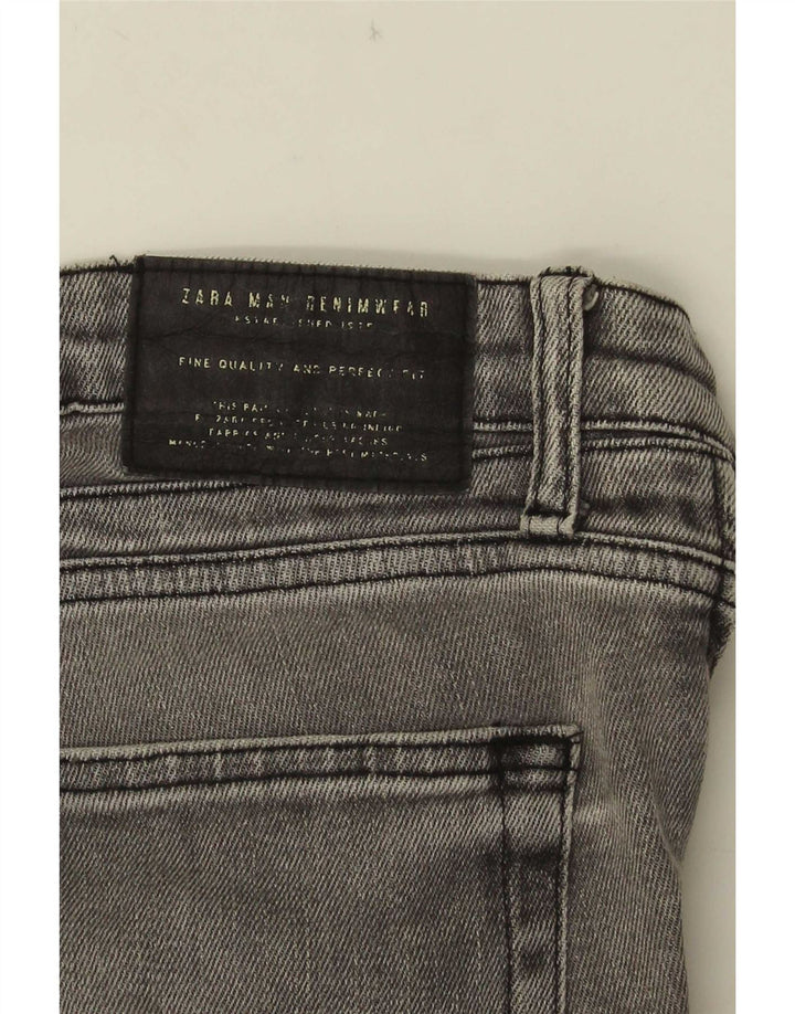 Zara Herre Distressed Slim Jeans EU 42 Large W32 L31 Grå