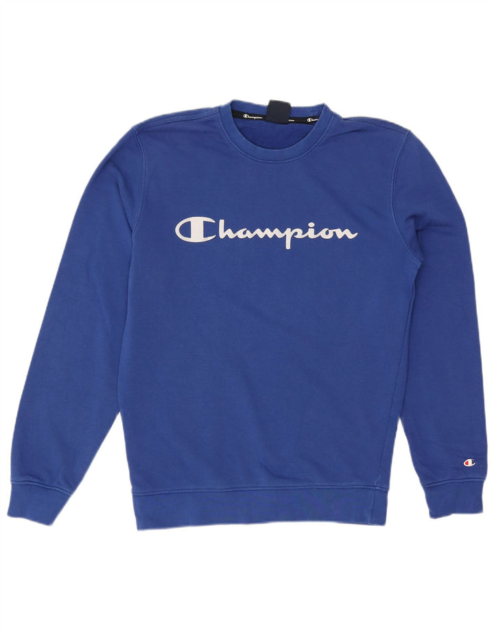 Champion Herre grafisk sweatshirt Jumper lille blå bomuld
