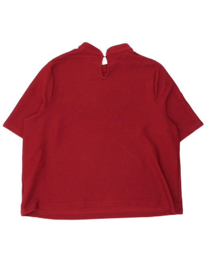 Marks & Spencer Damebluse Top UK 20 2XL Burgundy Polyester
