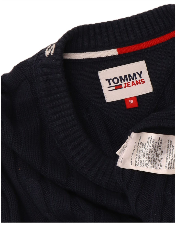 TOMMY HILFIGER Herre grafisk rund hals sweater mellemblå