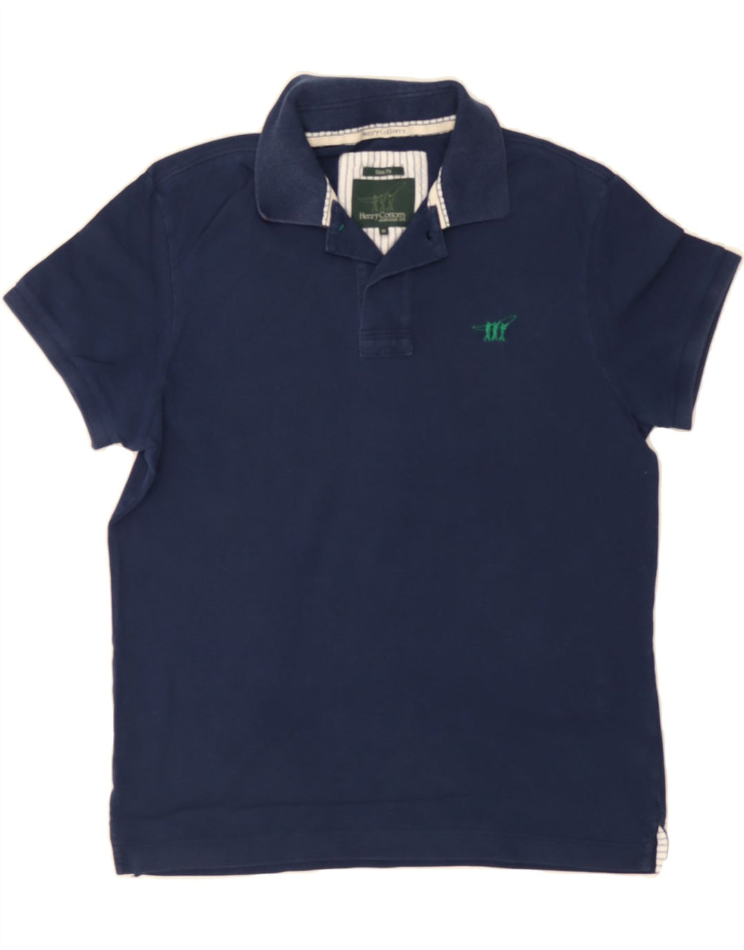 HENRY COTTONS Mens Slim Fit Polo Shirt Medium Navy Blue Cotton Vintage Henry Cottons and Second-Hand Henry Cottons from Messina Hembry 