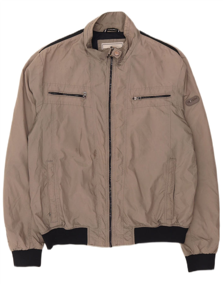 GEOX Mens Bomber Jacket UK 42 XL Grey Colourblock Polyamide