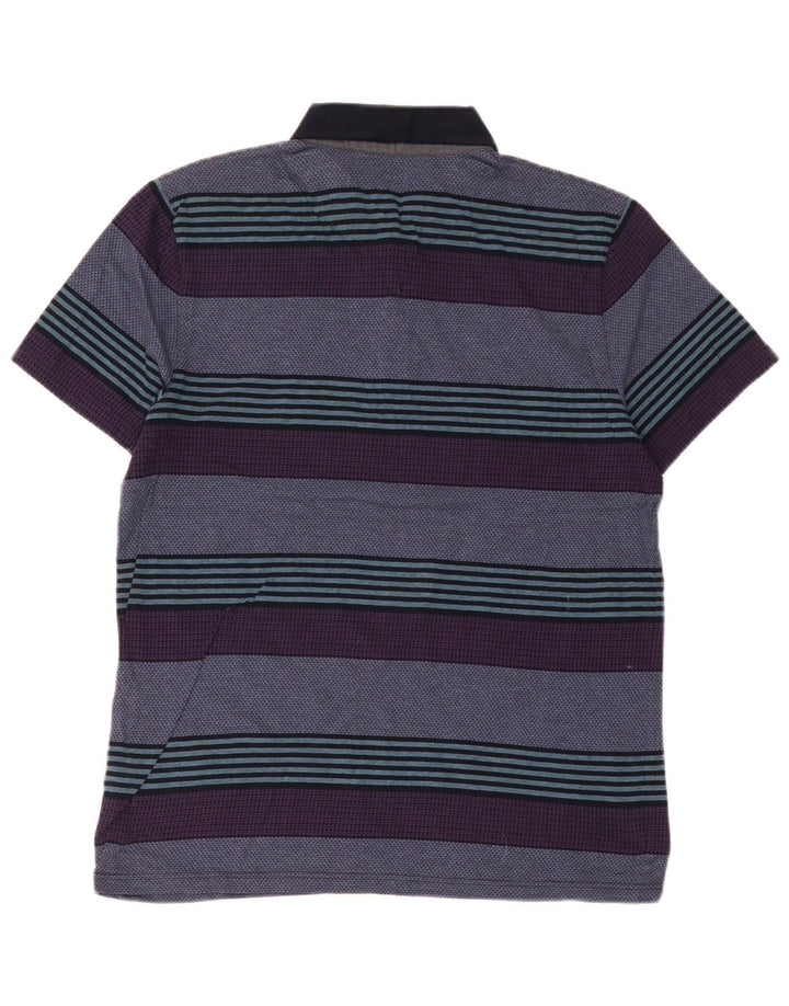 Ted Baker herre poloshirt str. 4 Stor flerfarvet stribet bomuld