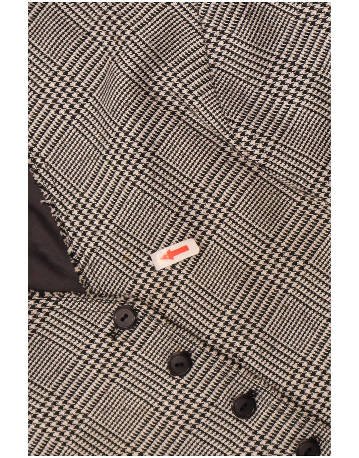 Vintage damevest UK 16 Large Grå Houndstooth