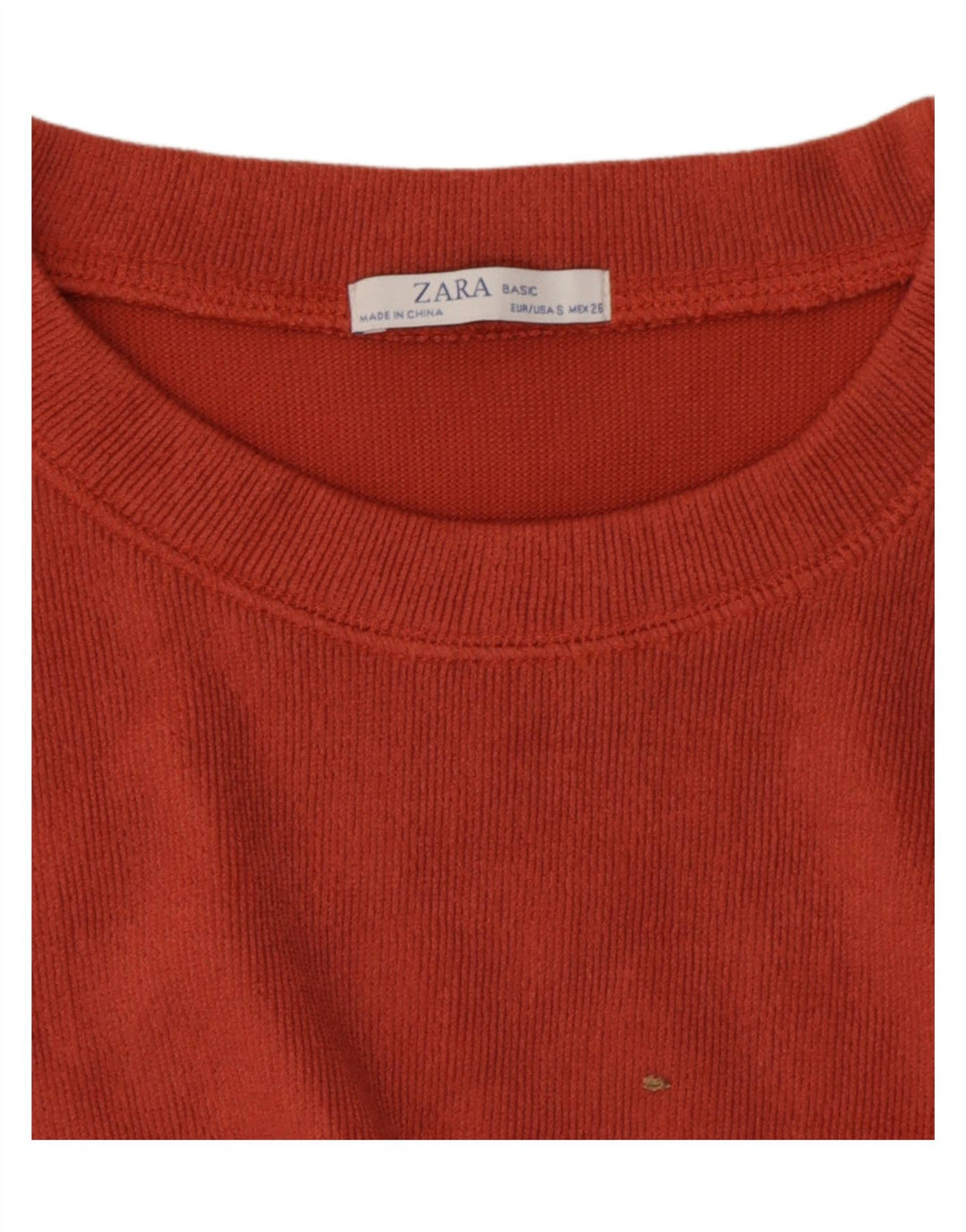 Zara Dame Oversized Crop Langærmet Bluse Top UK 10 Small Orange