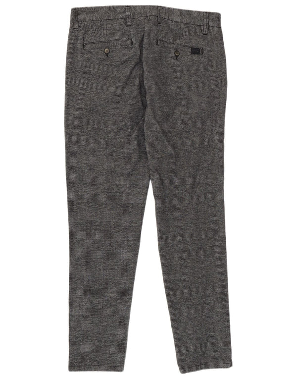 Sseinse Mens Slim Suit Trousers IT 48 Medium W32 L30 Grey Check Cotton