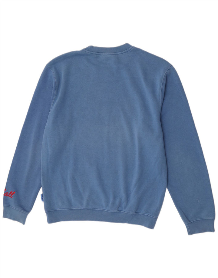 Crossball Herre Grafisk Regular Fit Sweatshirt Jumper Stor Blå Bomuld