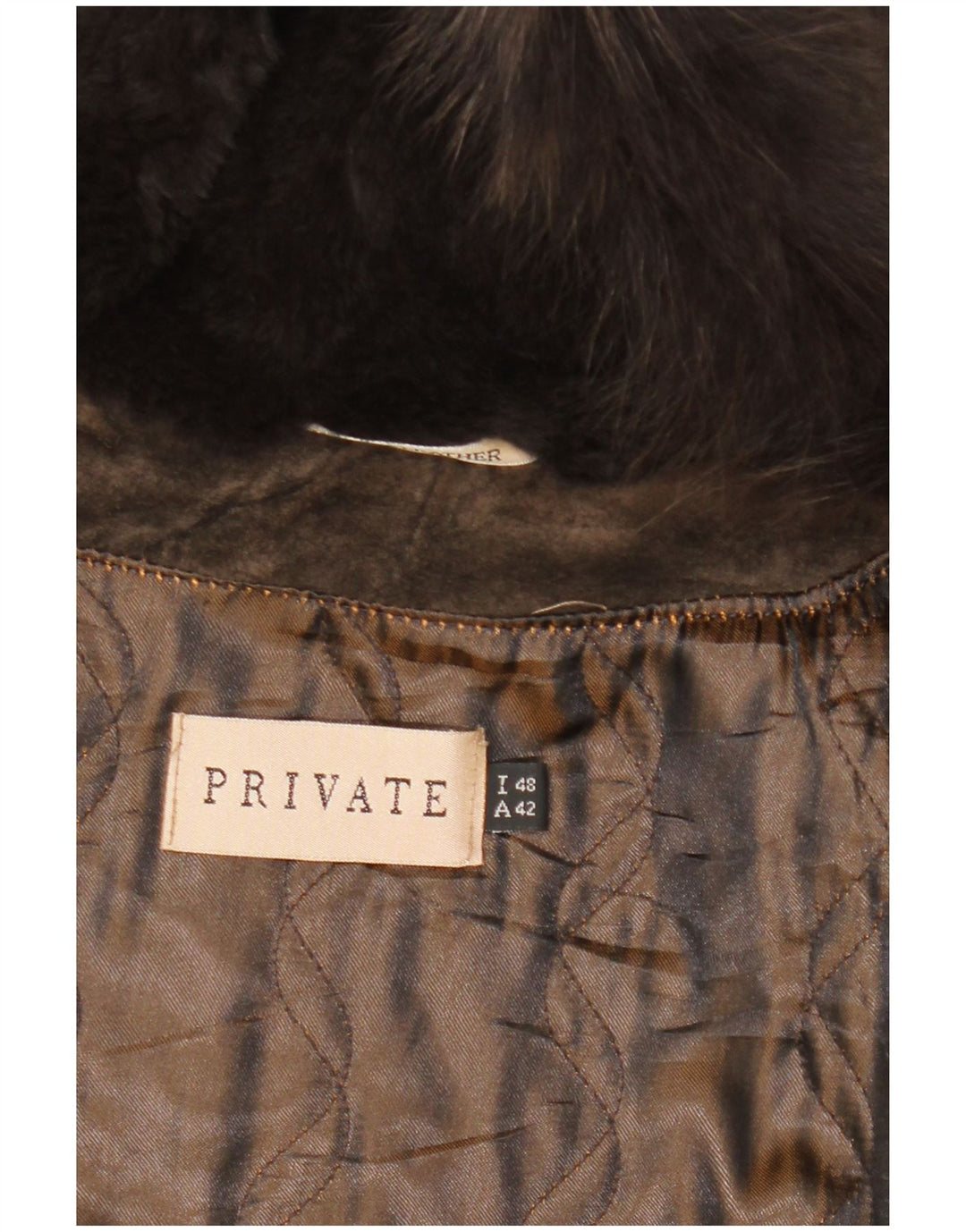 Privat Dame Hætte Ruskindsjakke IT 48 XL Brun