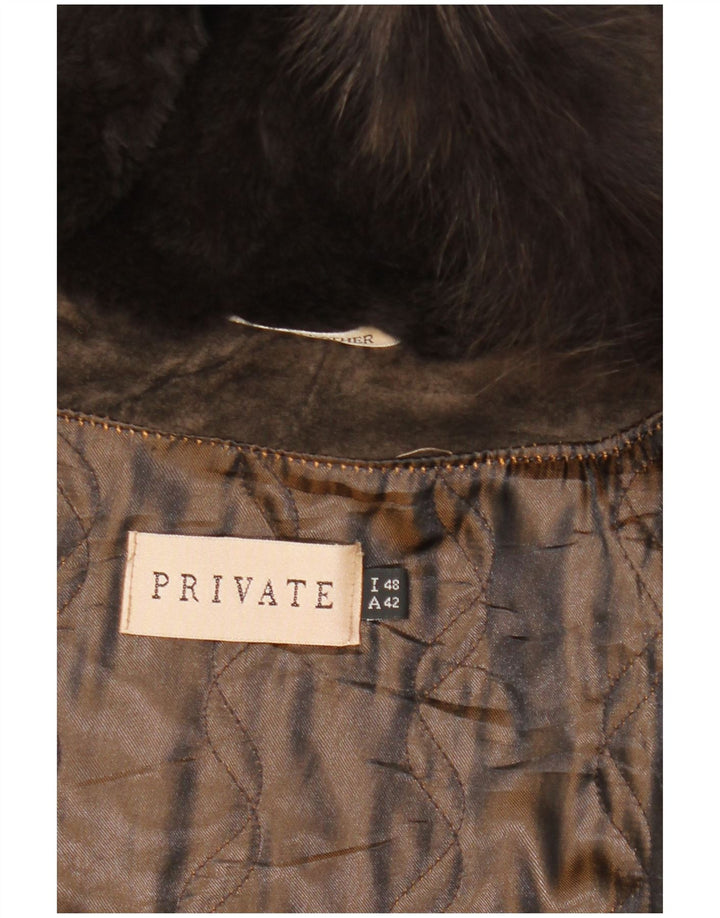 Privat Dame Hætte Ruskindsjakke IT 48 XL Brun