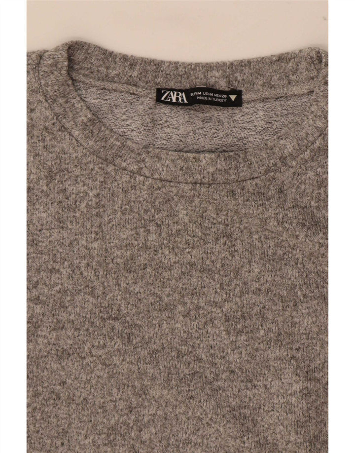 Zara Damebluse Top UK 12 Medium Grey Flecked