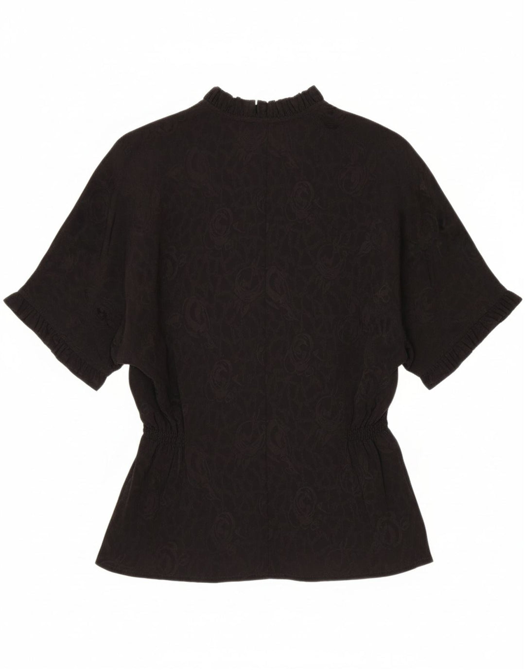 VINTAGE Womens Blouse Top UK 10 Small Black Paisley Vintage Vintage and Second-Hand Vintage from Messina Hembry 