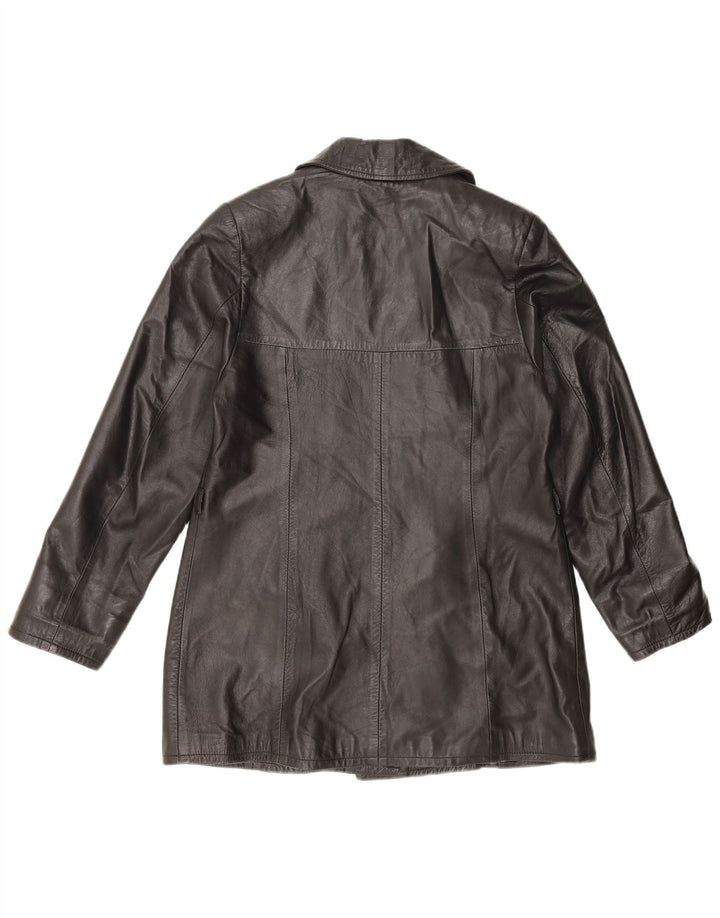 Vintage læderjakke til kvinder UK 18 XL sort læder