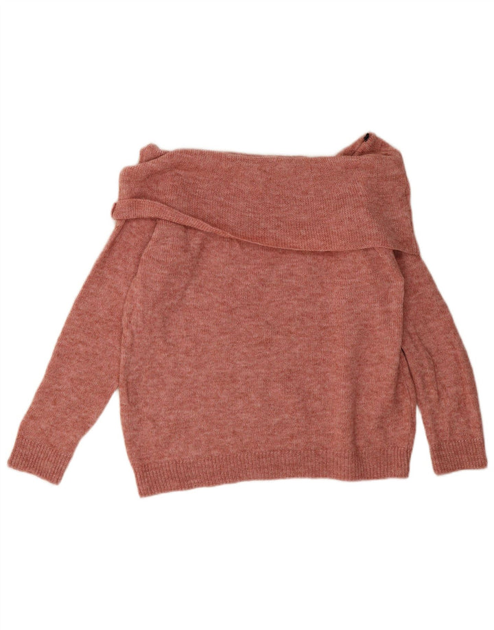 Marks & Spencer Dame Rullehals Sweater UK 16 Large Pink Flecked