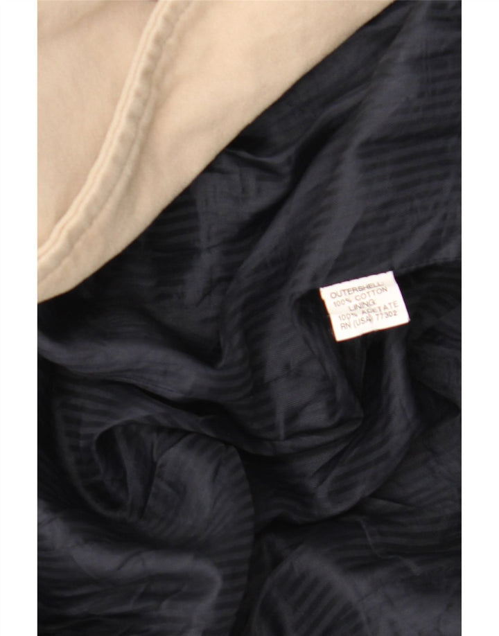 Zara Dame Overfrakke UK 14 Stor Beige Bomuld