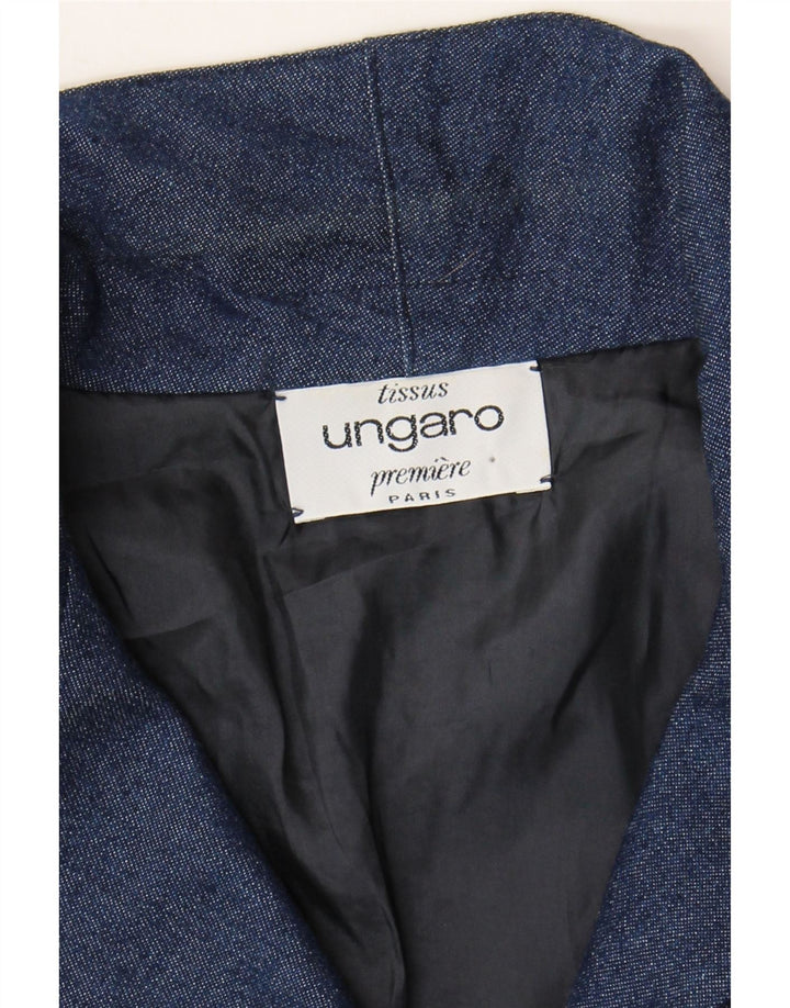 Ungaro Dame 3/4-ærmet 4-knaps blazerjakke UK 16 Large Navy Blue