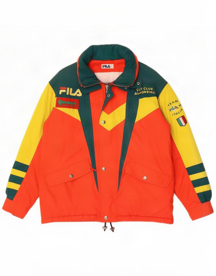 Fila Herre grafisk skijakke IT 50 Large Orange Colourblock Polyester