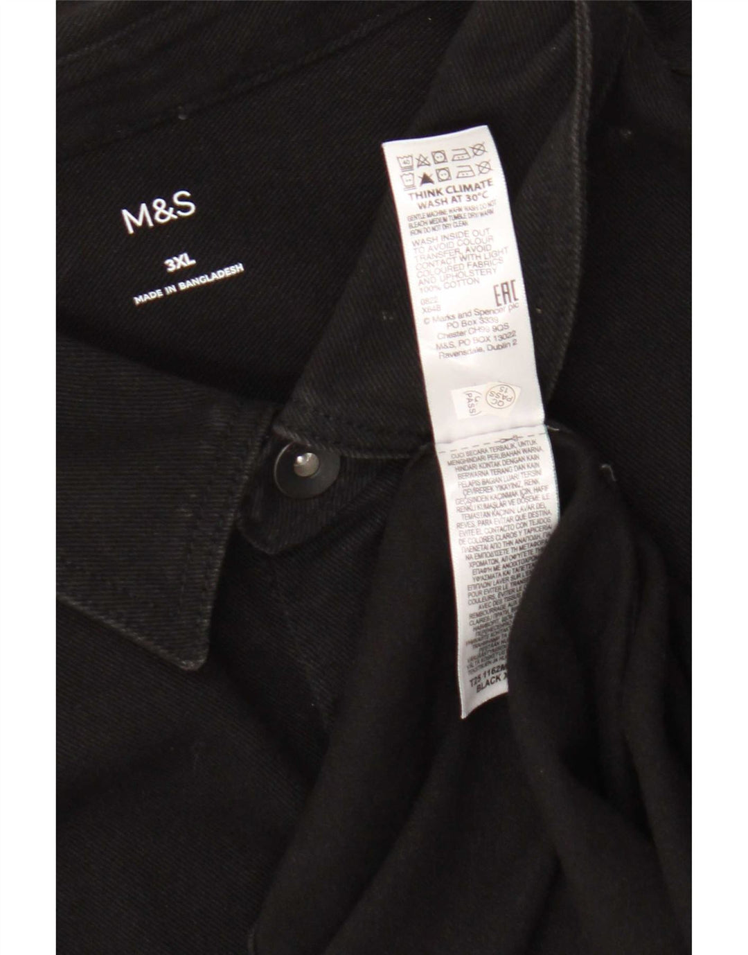 Marks & Spencer Herre denimskjorte 3XL sort bomuld
