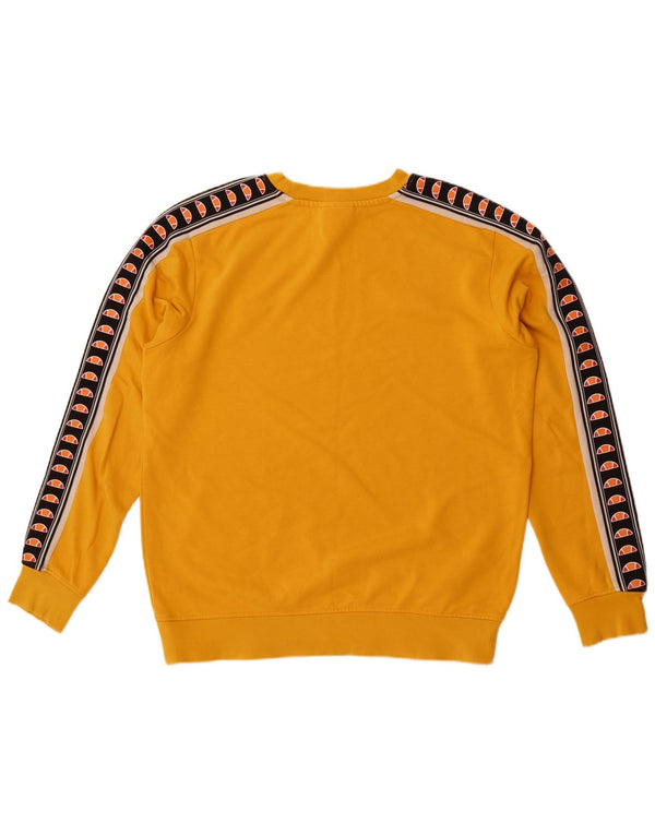 Ellesse Herre Grafisk Sweatshirt Jumper Medium Gul Colourblock Bomuld