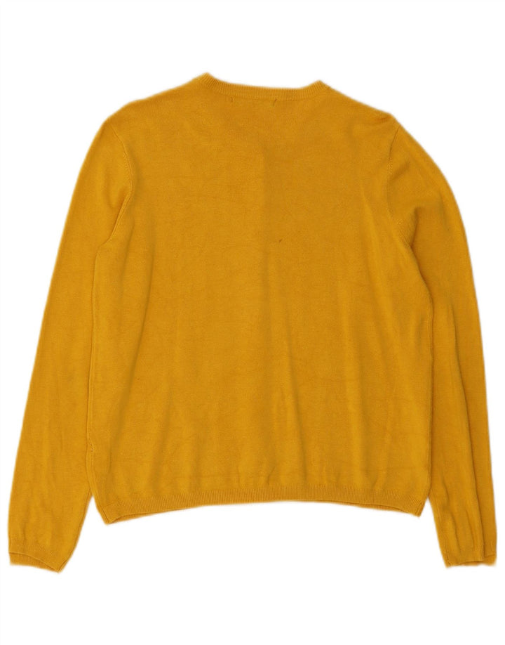 Zara Dame Cardigan Sweater UK 12 Medium Yellow Viscose