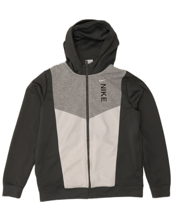 Nike hættetrøje med lynlås til drenge 13-14 år XL Grå Colourblock Polyester