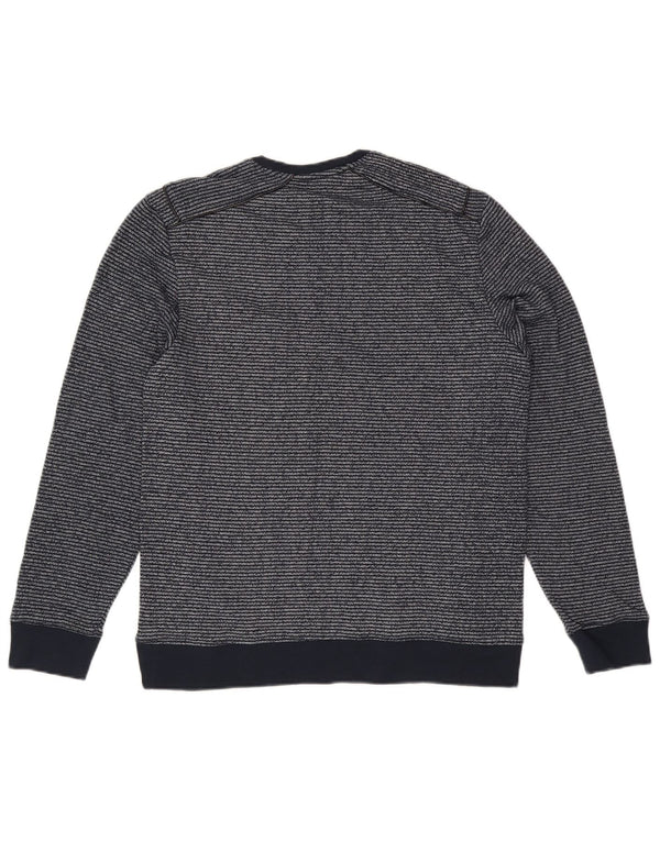 Calvin Klein Herre Sweatshirt Jumper Stor Marineblå Nålestribet Bomuld