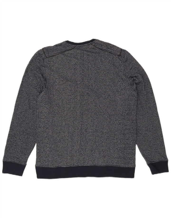 Calvin Klein Herre Sweatshirt Jumper Stor Marineblå Nålestribet Bomuld