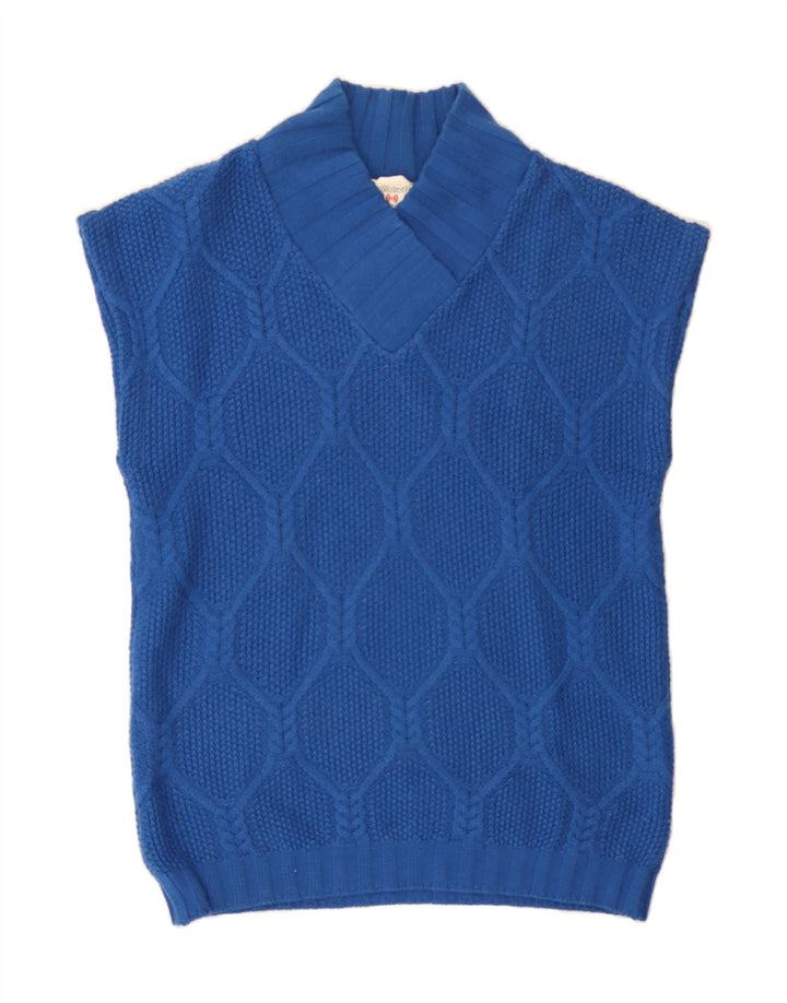 MAZZONETTO Womens Vest Tank Top UK 14 Medium Blue Vintage Mazzonetto and Second-Hand Mazzonetto from Messina Hembry 