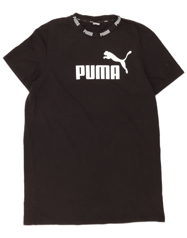 Puma Herre Grafisk T-Shirt Top Stor Sort Bomuld
