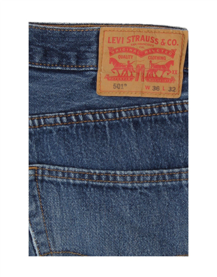 Levi's Herre 501 Straight Jeans W36 L32 Blå