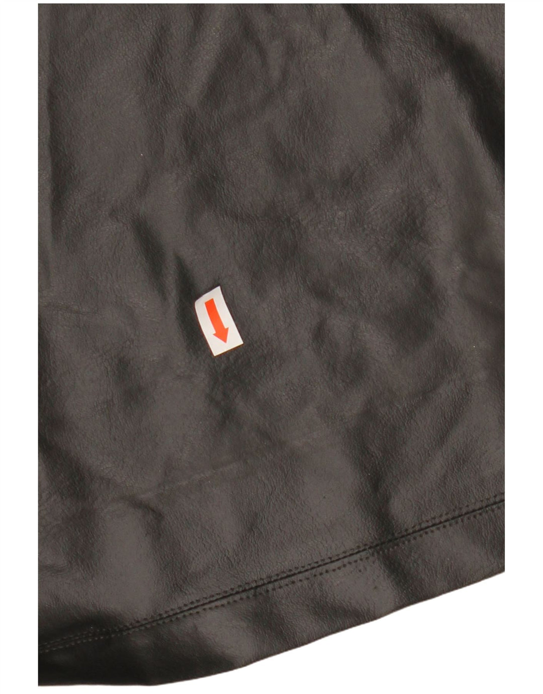 VINTAGE Læderfrakke til kvinder UK 12 Medium Sort Colourblock