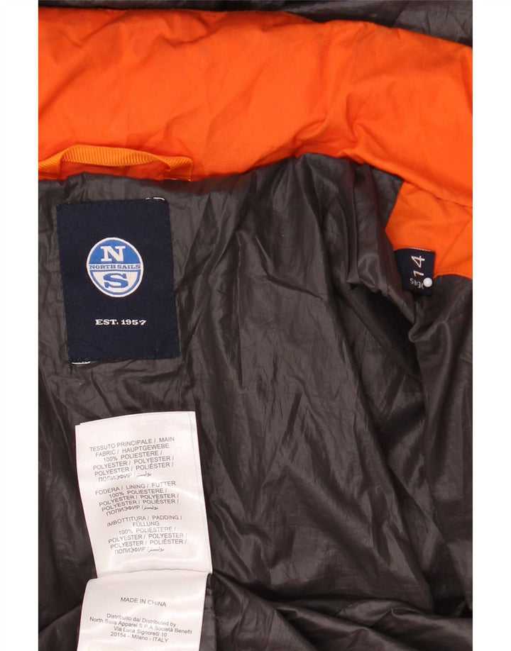 North Sails drenge grafisk polstret jakke 13-14 år orange farveblok