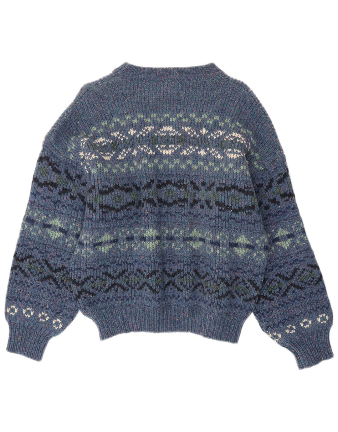 Levi's Dame Boat Neck Jumper Sweater UK 16 Large Blue Fair Isle