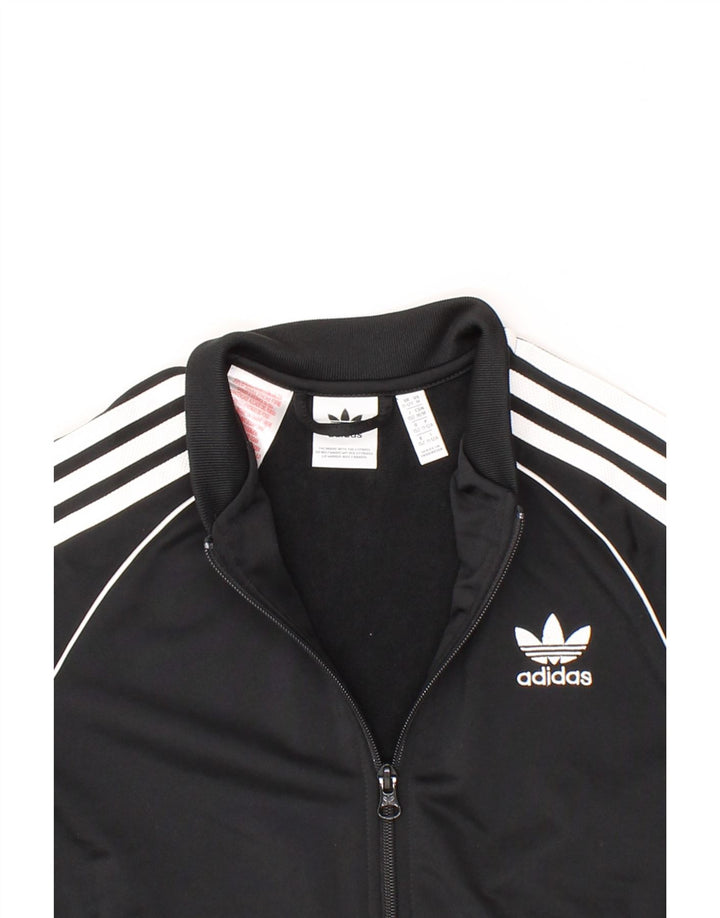 ADIDAS Girls Tracksuit Top Jacket 11-12 Years Black Polyester Vintage Adidas and Second-Hand Adidas from Messina Hembry 